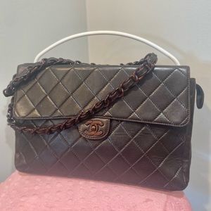*Authentic* Vintage Chanel Rare Circa 80s Brown Lambskin Bag